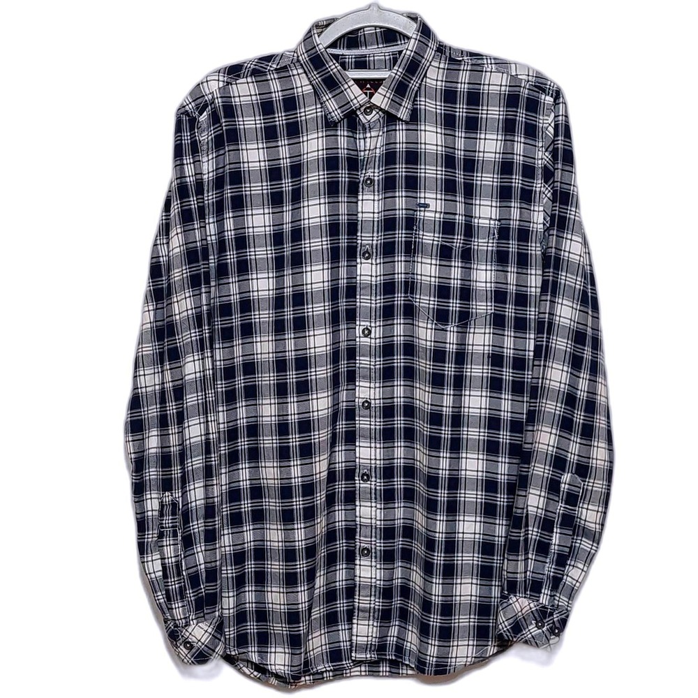 TWILLS UNITED CHECK PLAID BUTTON‎ DOWN LONG SLEEVE SHIRT MENS LARGE